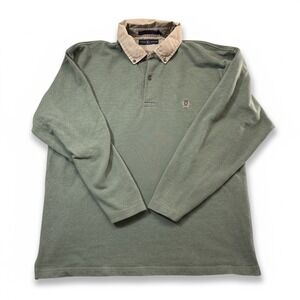 VTG 90s Tommy Hilfiger Crest Logo Rugby Shirt Mens XXL Green Long Sleeve Polo